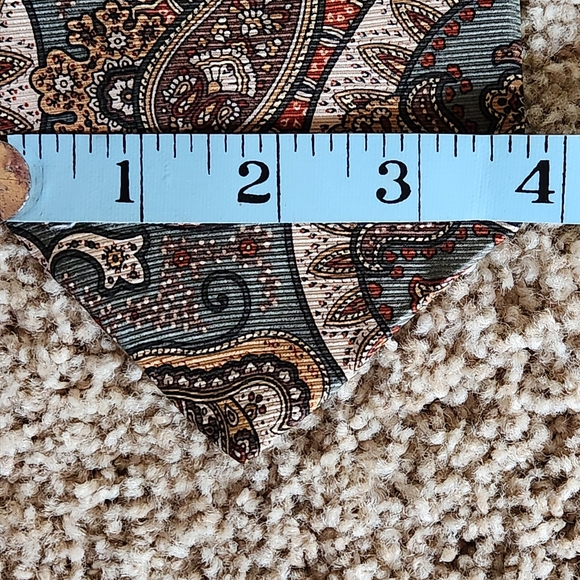 John Hill Executive Collection Tie Colors Sage green cream brown burnt orange - Picture 5 of 10